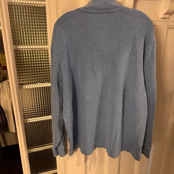 POLO RALPH LAUREN Men’s 1/4 Zip Pullover Sweater w Pony Logo Blue Sz XL - Picture 7 of 8